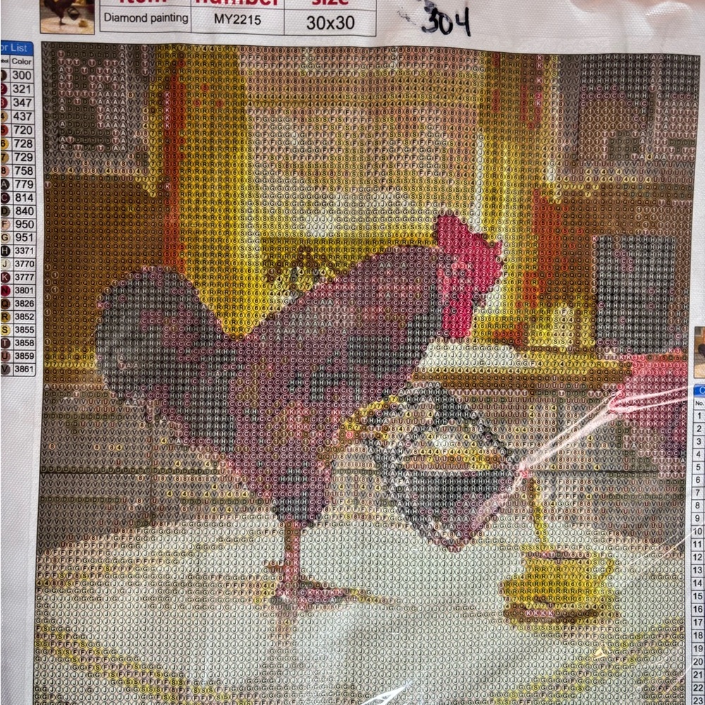 304- Colorful Rooster Diamond Painting Kit